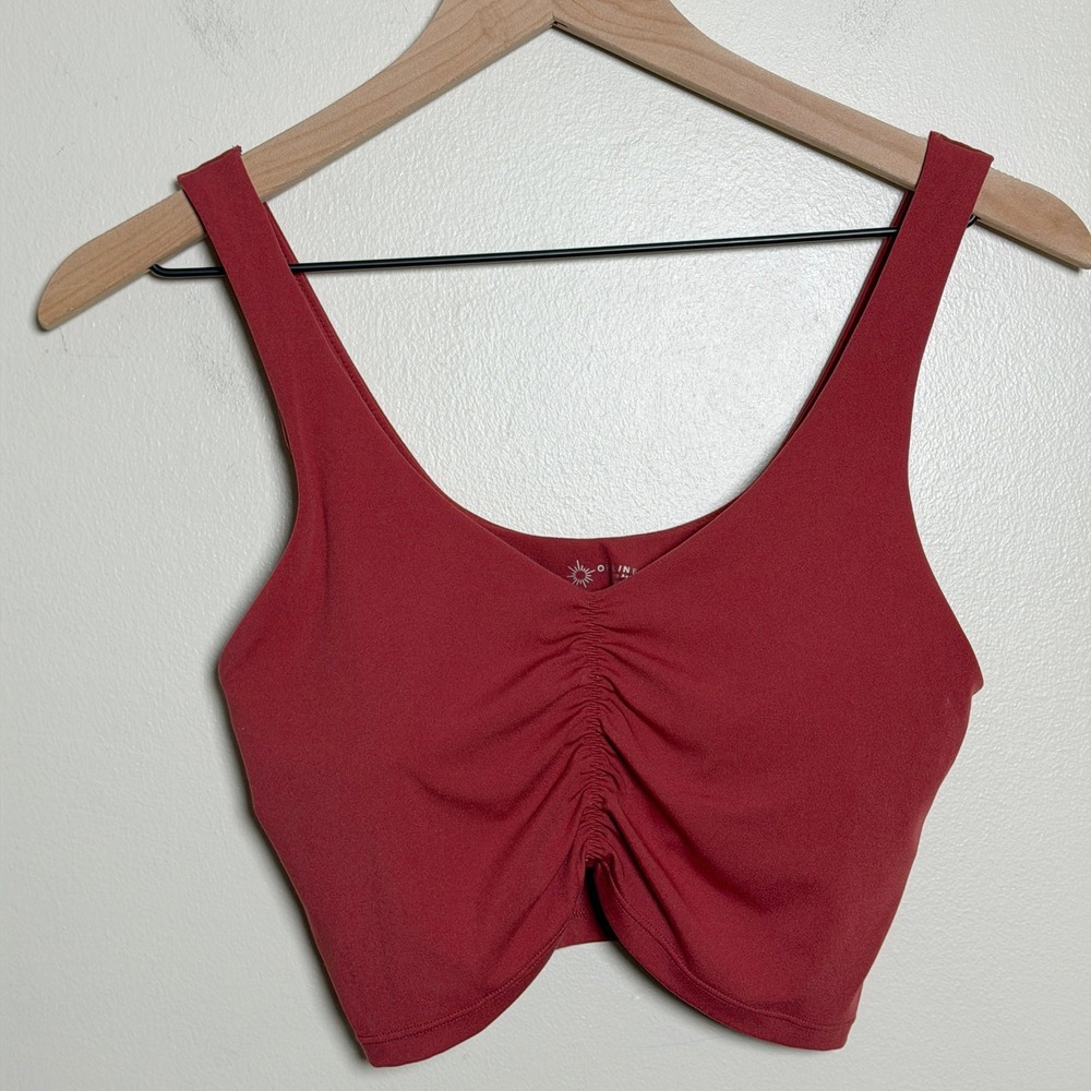 OFFLINE Aerie Womens Real Me Low Key Ruched Longline Sports Bra M Activewear Gym